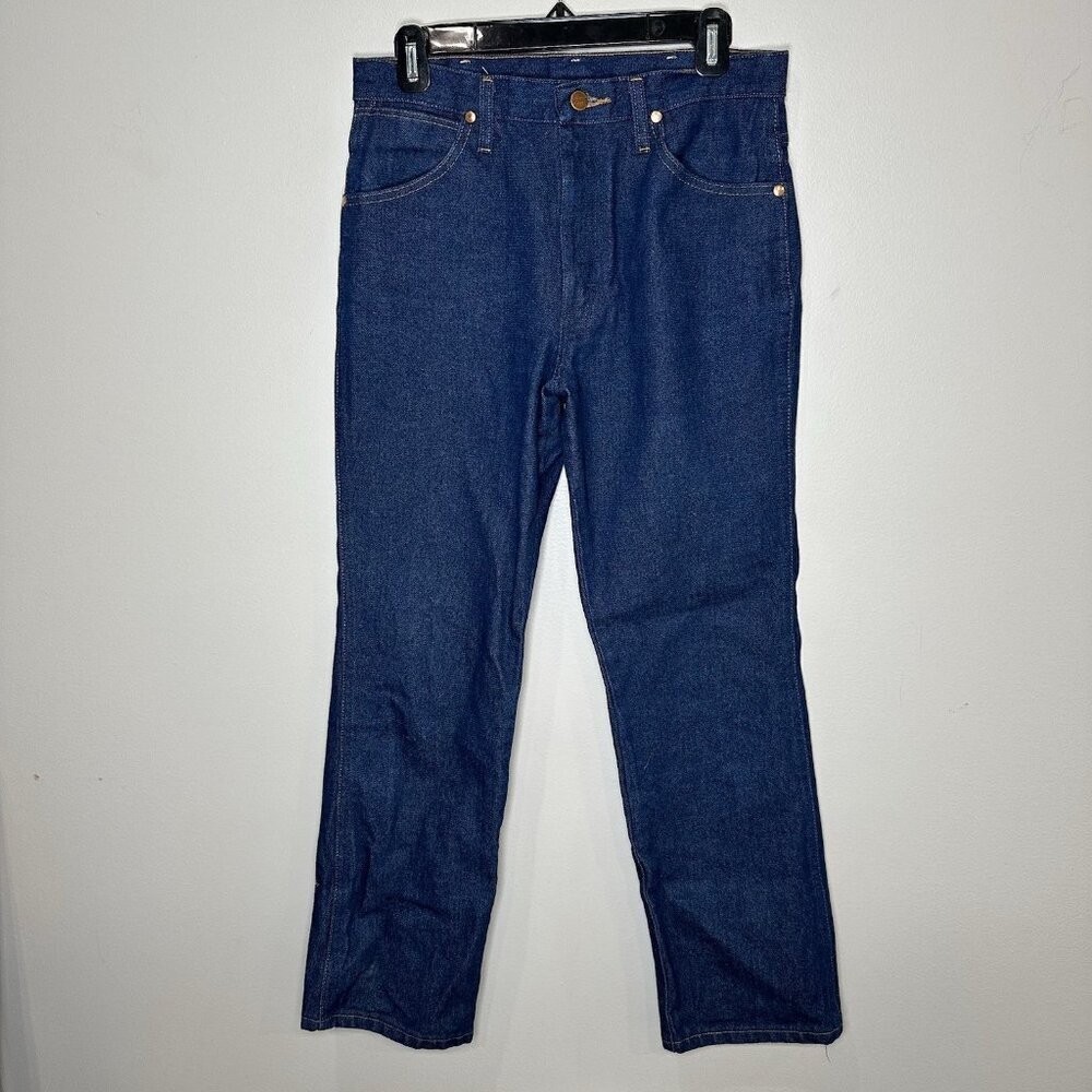 Wrangler Jeans Mens 30x30 Blue Cowboy Cut Slim Fit Dark Wash Western Denim